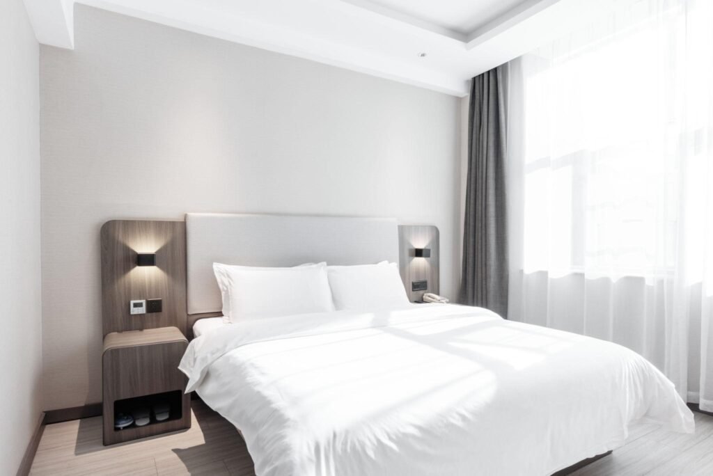 Clean and fresh bedroom in Sheffield home